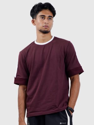 Long sleeve maroon t-shirt